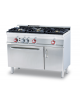 Cucina a gas 3 fuochi su forno a gas statico con grill, porta cieca, camera cm 67x38x34h, 1 vano con porta - cm 120x60x90h