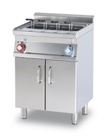 Cuocipasta elett. su mobile trifase, 1 vasca, inox AISI 304 da 40 litri di capacità, rubinetto carico acqua - cm 60x60x90h