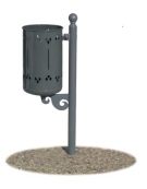 Cestino portarifiuti per esterni in acciaio COLORE RAL 7011 - Filo pavimento - cm 30x52x110h