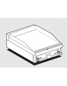 Fry top elettrico trifase-6,75kw da banco, piastra liscia doppia, r. temp. 50 a 300 °C - dim. 60x60x28h