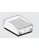 Fry top elettrico trifase-6,75kw da banco, piastra rigata doppia, r. temp. 50 a 300 °C - dim. 60x60x28h