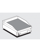 Fry top elettrico trifase-6,75kw da banco, piastra liscia cromata doppia, r. temp. 50 a 300 °C - dim. 60x60x28h