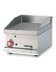 Fry top a gas da banco, 6 kw, piastra liscia cromata, consumo gas 0,181m³/h - sup. di cottura cm 39,5x45  - cm 40x60x28h