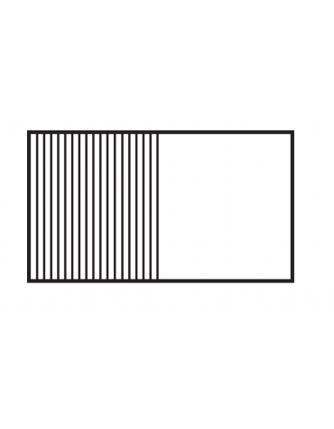 Fry top a gas da banco 12 kw, piastra cromata 1/2 liscia-1/2 rigata, sup. di cottura cm 79,5x45  - cm 80x60x28h