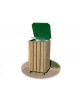 Cestone portarifiuti in legno con coperchio e cestone interno estraibile - Capacità Lt 128 - cm 43x43x90 h