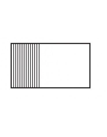 Fry top a gas da banco, piastra cromata 2/3 liscia 1/3 rigata, sup. di cottura cm 99,5x45  - cm 100x60x28h