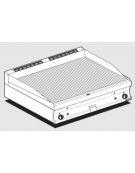 Fry top a gas da banco, 15 kw, piastra doppia rigata cromata, cons. gas 0,434m³/h - sup. di cottura cm 99,5x45  - cm 100x60x28h