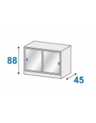 SOPRALZO METALLICO ANTE SCORREVOLI IN VETRO TEMPERATO CON SERRATURA - CM 120x45x88h