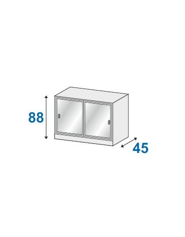 SOPRALZO METALLICO ANTE SCORREVOLI IN VETRO TEMPERATO CON SERRATURA - CM 120x45x88h