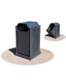 Cestone portarifiuti per parchi in acciaio - Pareti forate - dimensioni cm 55x55x96h