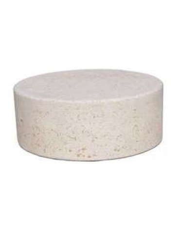 PANCHINA TONDA CIRCOLARE MONOBLOCCO IN CALCESTRUZZO CEMENTO COLORE BIANCO TRAVERTINO - cm Ø110x47h - Conforme ai CAM