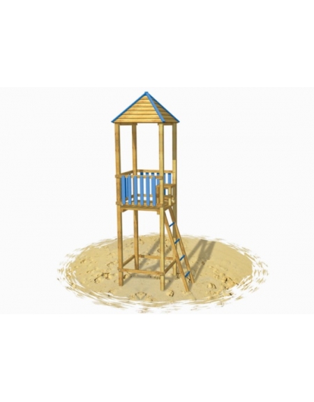 Torretta in legno per guardaspiaggia - dimensioni cm 119x180x480h