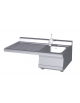Lavello predisposto - 1 vasca dx cm 29x35x14h e sgocciolatoio sx cm 60, rubinetto a leva - cm 100x60x28h