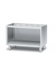 Base neutra a giorno per uso professionale in acciaio inox CrNi 18/10 AISI 304, cm 80x 48,5x 57h
