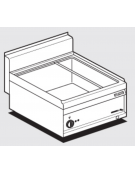 Bagnomaria elett. da banco monofase-3,15kw, inox CrNi 18/10 AISI 304, 1 vasca per GN1/1+ 2 GN1/4 h. 15  cm 60x65x29h