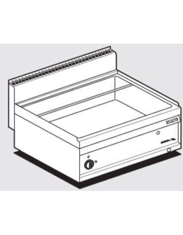 Bagnomaria a gas da banco in acciaio inox CrNi 18/10 AISI 304, 1 vasca per 2GN1/1 h.15  cm 80x65x29h