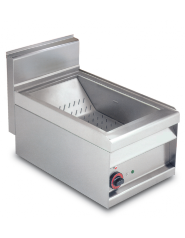 Contenitore caldo monofase da banco in acciaio inox CrNi 18/10 AISI 304, con vasca 30,5x51x16,5h - dim. tot. cm 40x65x29h