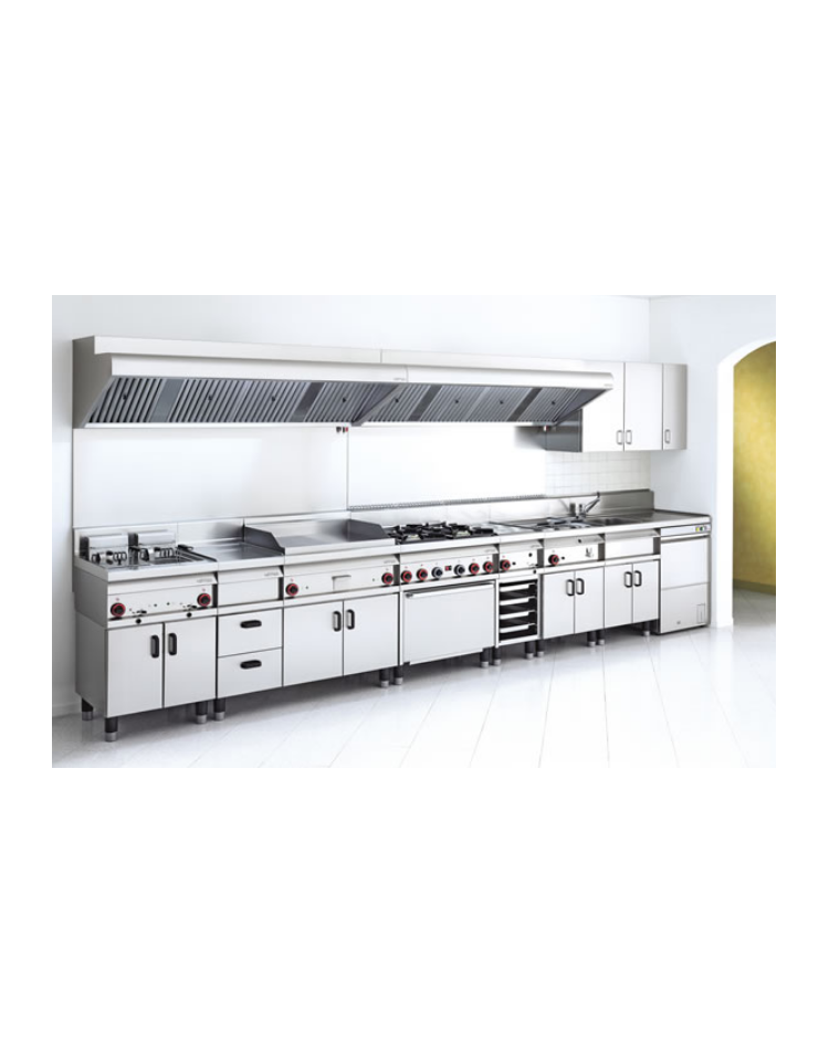 Cucina a gas 4 fuochi su forno elettrico multifunzione, camera cm  64x37x35h, porta in vetro, 1 griglia - cm 80x65x87h 