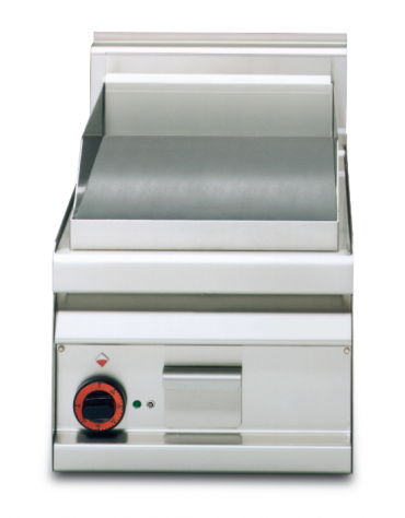 Fry top elettrico trifase-4,5kw da banco, piastra liscia cm 35x56, r. temp. 50 a 300 °C - dim. 40x65x29h