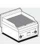 Fry top elettrico trifase-6kw da banco, piastra doppia rigata cromata cm 55,5X55, r. temp. 50 a 300 °C - dim. cm 60x65x29h