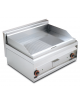 Fry top elettrico trifase-9kw da banco, 2 piastre 1/2 liscia, 1/2 rigata cm 75,5X55, r. temp. 50 a 300 °C - dim. cm 80x65x29h