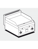 Fry top a gas da banco, 10,5kw, piastra doppia liscia, consumo gas 0,265m³/h - sup. di cottura cm 55x56 - cm 60x65x29h