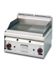 Fry top a gas da banco, piastra doppia cromata, 1/2 liscia - 1/2 rigata - sup. di cottura cm 55,5X55 - cm 60x65x29h
