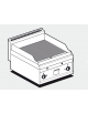 Fry top a gas da banco, 10,5kw, piastra doppia rigata cromata, consumo gas 0,265m³/h - sup. di cottura cm 55,5X55 - cm 60x65x29h