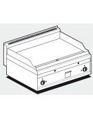 Fry top a gas da banco, 14kw, piastra doppia liscia cromata, consumo gas 0,349m³/h - sup. di cottura cm 75x56 - cm 80x65x29h