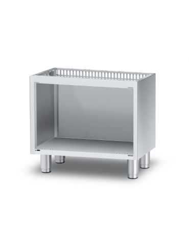 Base neutra a giorno per uso professionale in acciaio inox CrNi 18/10 AISI 304, cm 40x 53,5x 58h