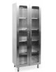 Armadio sala operatoria inox con  2 ante a vetro e 4 ripiani inox - cm 120x58x225,8h