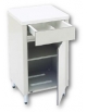 COMODINO CON CASSETTO ED ANTA - COLORI AVIO, SABBIA , BIANCO E VERDE - CM 42X42X83H