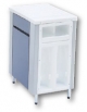 COMODINO CON PORTABOTTIGLIE CON CASSETTO ED ANTA - COLORI AVIO, SABBIA , BIANCO E VERDE - CM 49X42X83H