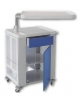COMODINO CON TAVOLO SERVITORE , PORTABOTTIGLIE,  CASSETTO ED ANTA - COLORI AVIO, SABBIA , BIANCO E VERDE - CM 62X42X77H