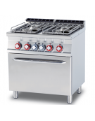 Cucina a gas 4 fuochi su forno a gas statico, camera cm 67x55x34h, 1 griglia - cm 80x70,5x90h