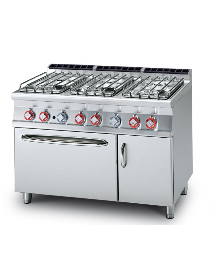 Cucina professionale a gas 6 fuochi forno a gas armadio neutro