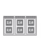 Piano di cottura in acciaio inox CrNi 18/10 AISI 304 trifase-15,6kw, 6 piastre quadre su mobile a giorno - cm 120x70,5x90h