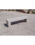 PANCHINA LINEARE RETTANGOLARE MONOBLOCCO IN CEMENTO - COLORE GRIGIO TRAVERTINO - CM 100X50X50H