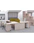 Scrivania Workstation a L per ufficio - cm. 180/120x80/60x72h