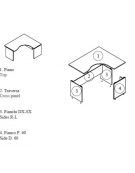 Scrivania Workstation a L per ufficio - cm. 180/120x80/60x72h