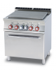 Cucina  tuttopiastra elett. 4 zone cm 70x50, 15,32kw,  su forno elet. ventilato camera cm 55x36x34h - dim. tot. cm 80x70,5x90h