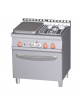 Cucina a gas 2 fuochi, 1 piastra cm 37x57, forno a gas statico, camera 67x55x34h - cm 80x70,5x90h