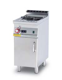 Cuocipasta a gas su mobile, 1 vasca cm 30,5x33,5x32,7h, cap. 25 lt., carico acqua automatico, cesti esclusi  - cm 40x70,5x90h