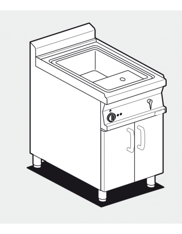 Cuocipasta a gas su mobile, 1 vasca cm 51,5x30,7x32,7h, capacità 40 lt., cesti esclusi  - cm 60x70,5x90h