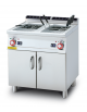 Cuocipasta elettrico su mobile trifase, 2 vasche cm 30,5x33,5x32,7h capacità 25+25 lt., carico acqua automatico - cm 80x70,5x90h