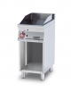 Fry top a gas su mobile a giorno7 kw, piastra singola liscia - piastra cm 36x51  - dim. 40x70,5x90h