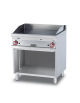 Fry top a gas su mobile a giorno14 kw, piastra doppia liscia - piastra cm 76x51 - dim. cm 80x70,5x90h