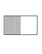 Fry top elettrico trifase-14,8kw su mobile a giorno piastra 1/2 liscia, 1/2 rigata cromata cm 116x51 - dim. 120x70,5x90h