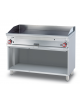 Fry top a gas su mobile a giorno 21kw, piastra doppia liscia - piastra cm 116x51  -  cm 120x70,5x90h