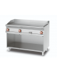 Fry top elettrico trifase-16,65kw su mobile a giorno piastra liscia cm 116x51, 3 zone di cottura - dim. 120x70,5x90h